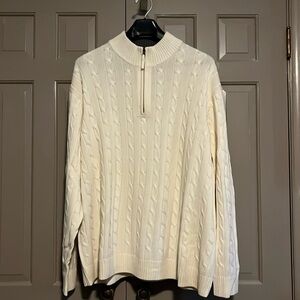 Daniel Cremieux Cream Cableknit sweater. 3XL